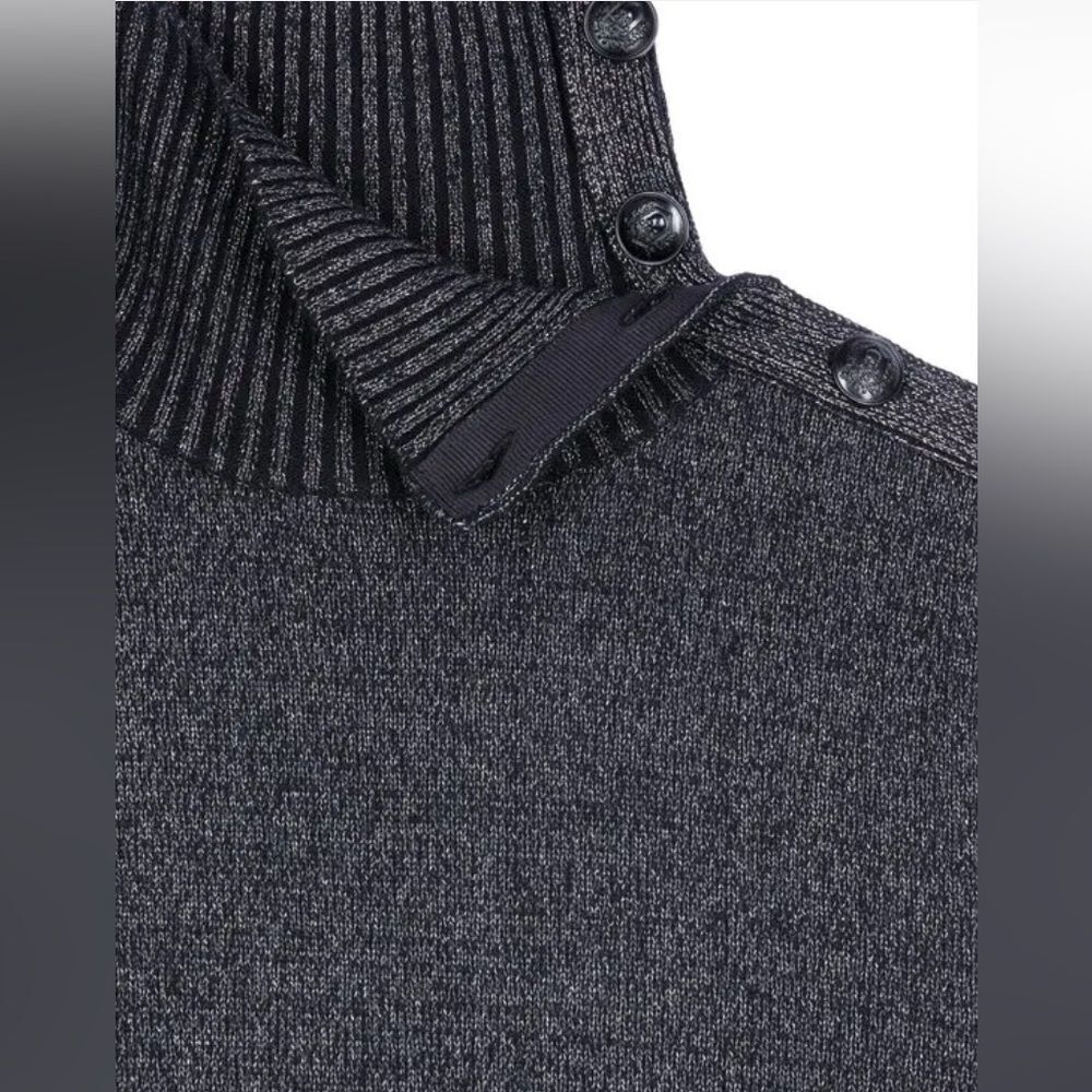 The Kooples button-shoulder metallic black turtleneck sweater NWT - Picture 12 of 12